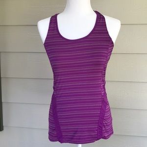 Athleta Striped Tank Top Zipper back pocket small